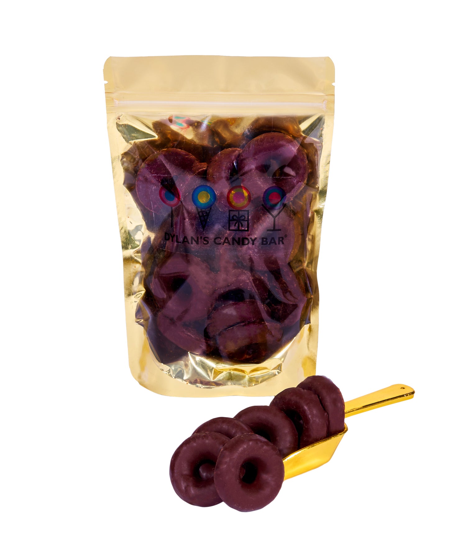Dark Chocolate-Covered Raspberry Jelly Rings Bulk Bag
