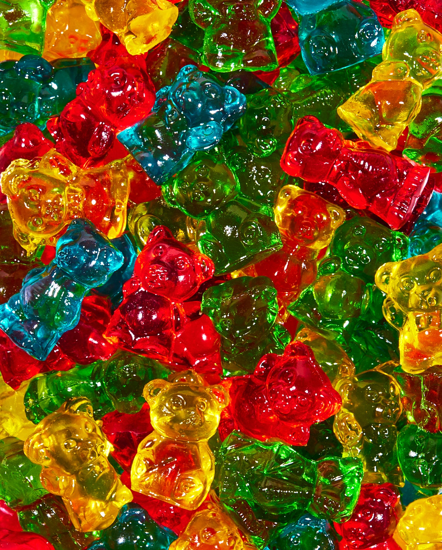 Zoomed-in 3D Fruity Gummy Chubby Bears