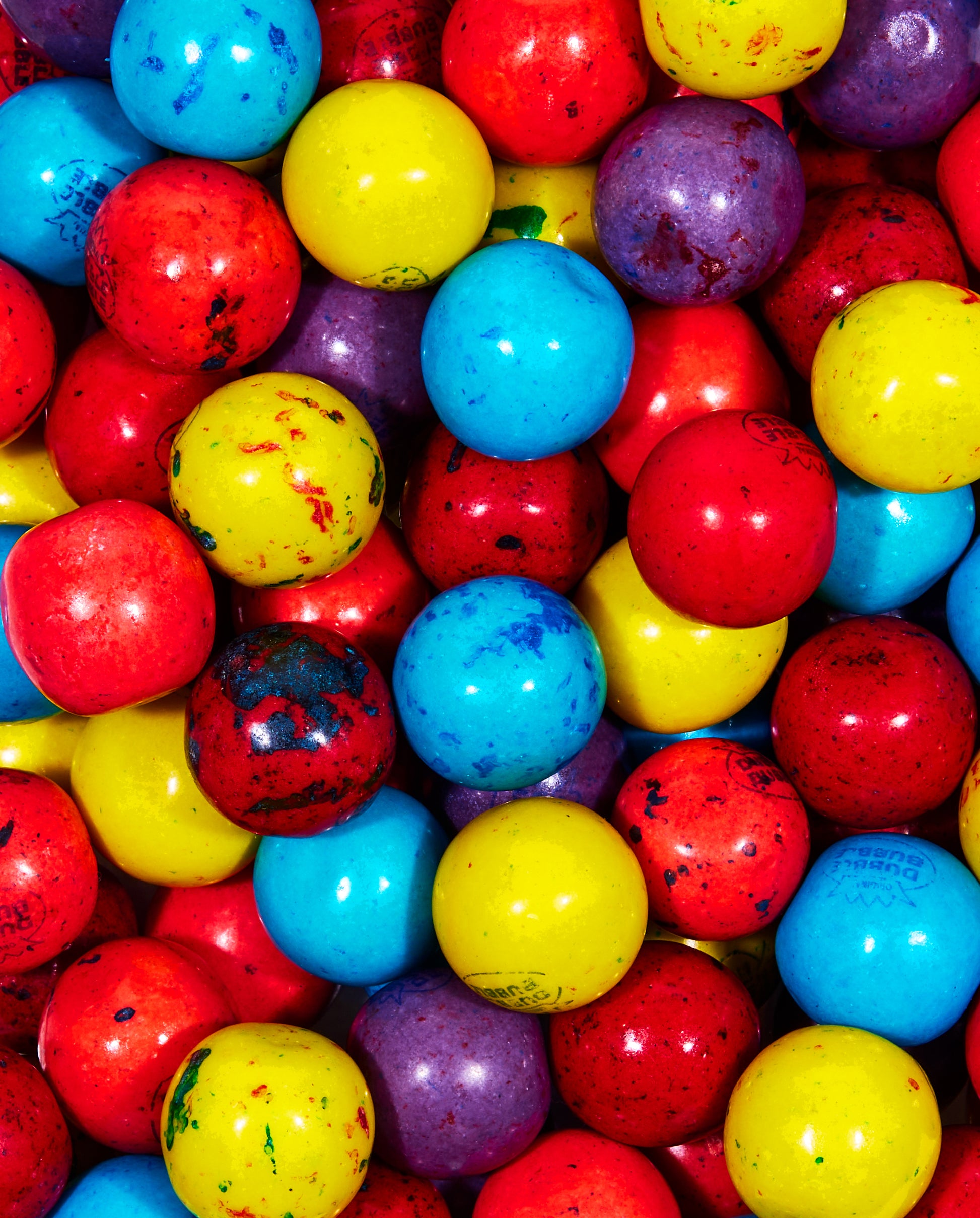 Zoomed-in Dubble Bubble Berry Blast Gumballs