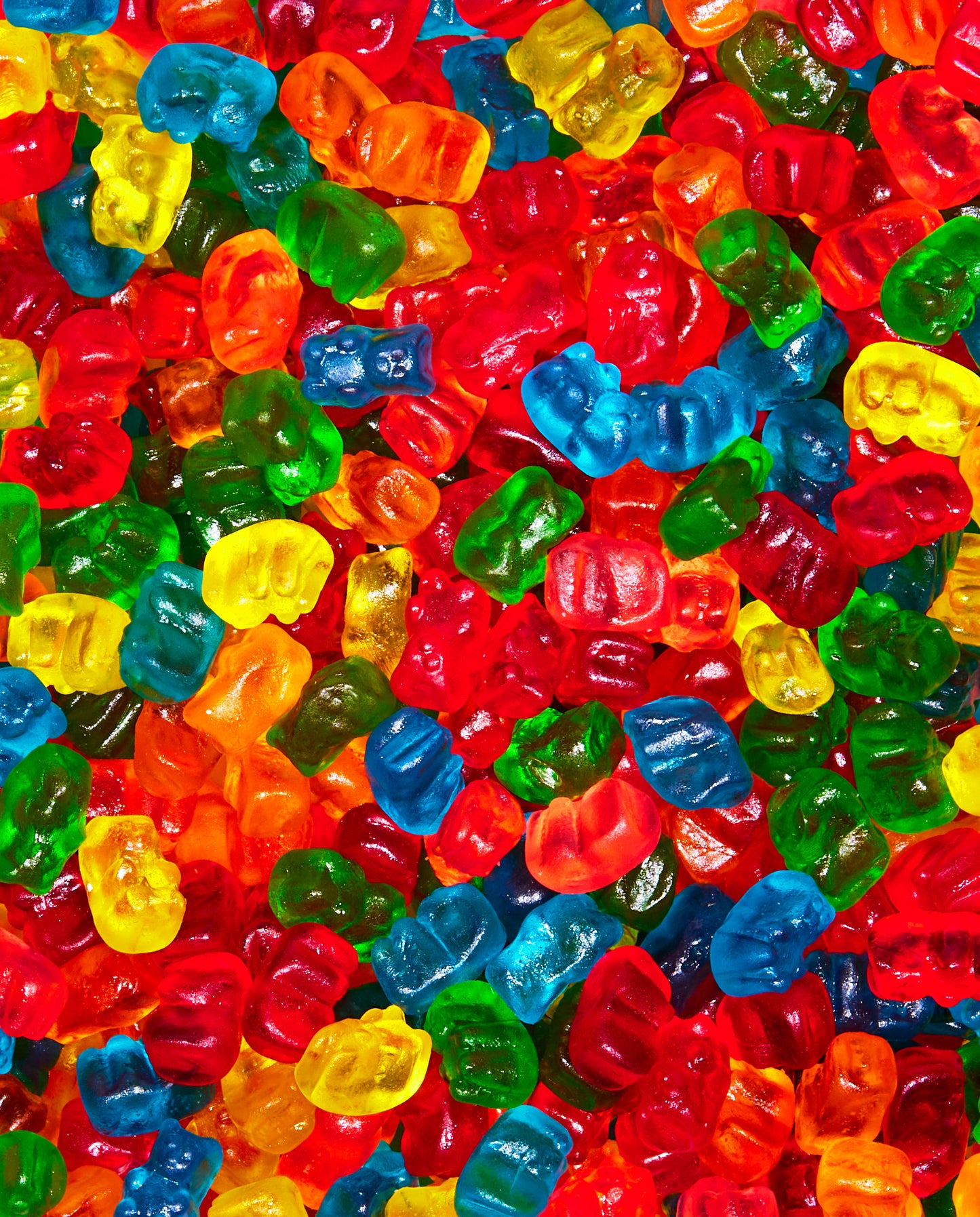 Zoomed-in Fruity Mini Gummy Bears