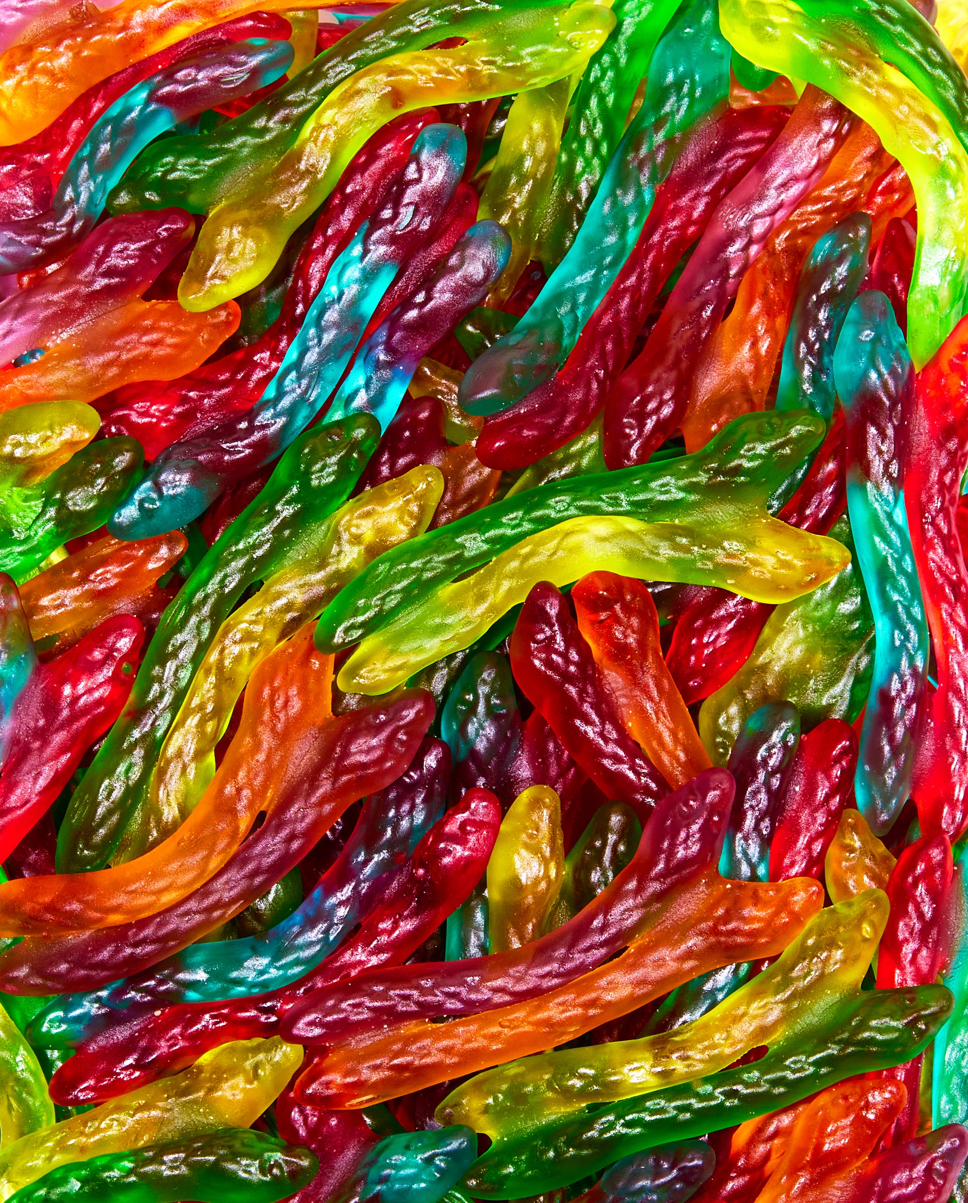 Zoomed-in Haribo Gummy Twin Snakes