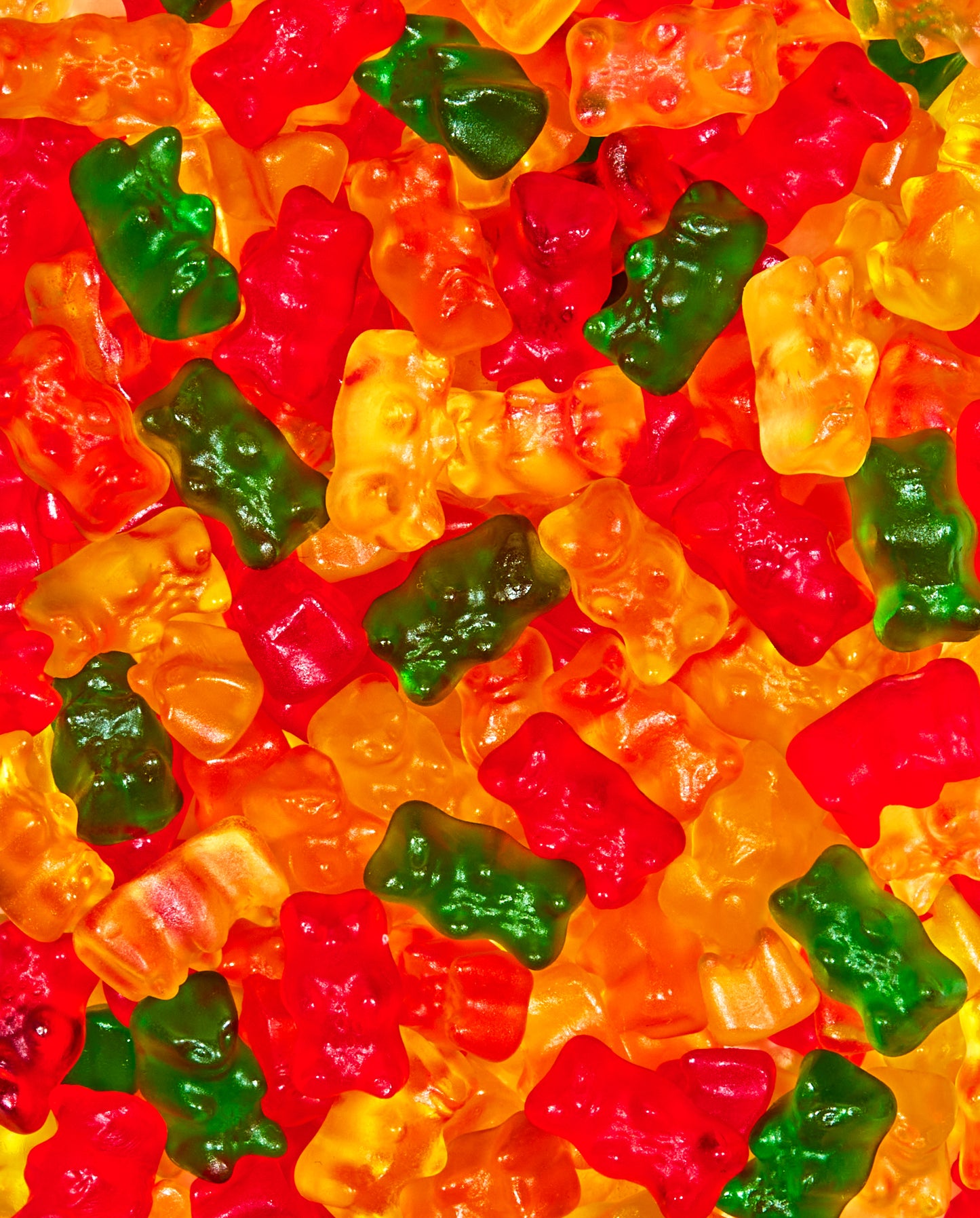 Zoomed-in Haribo Fruity Gummy Bears