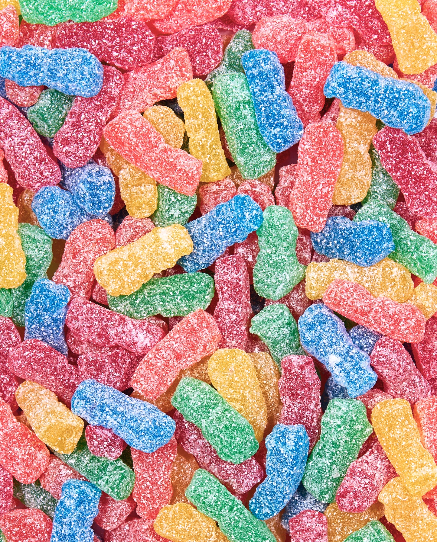 Zoomed-in Sour Gummy Buddies