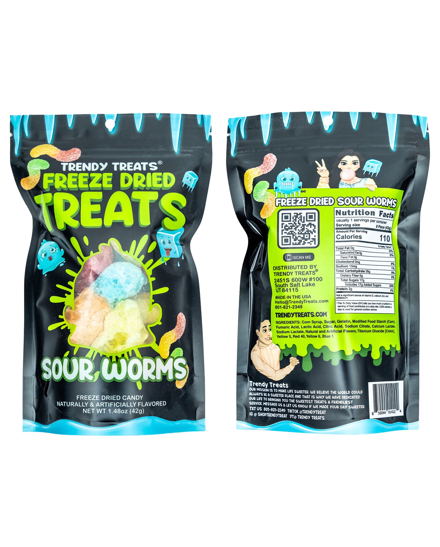 Trendy Treats® Freeze-Dried Sour Gummy Worms